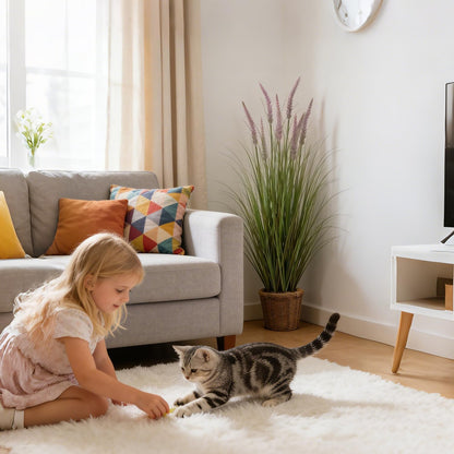 Artificial Cattail Grass 4FT-2 Set, 48" Fake Outdoor Indoor Plants | Lifelike Faux Tall Reed Onion Grass in Weighted Pot, Zero-Care, Decor for Home/Office/Patio/Wedding/Hotel, Housewarming Gift
