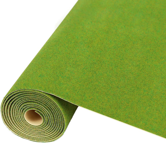 Artificial Model Grass Mat Trains Grass Green 40x200cm or 15.7‘’ x 78'' for Decoration Craft Scenery Model DIY CP2138 (Grass Green)