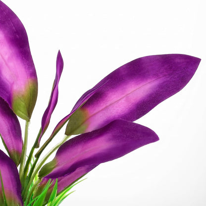 2Pcs Silk Aquarium Plants for Betta Fish Tank, 10 Inch Tall Artificial Aquatic Water Grass Decoration, Purple