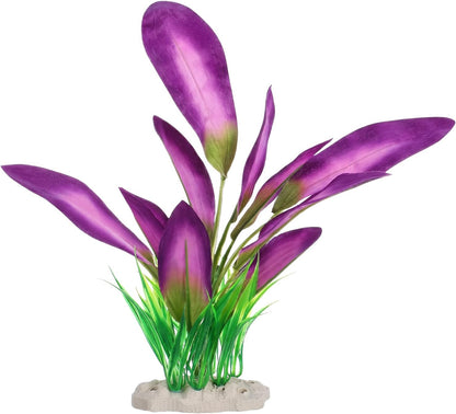 2Pcs Silk Aquarium Plants for Betta Fish Tank, 10 Inch Tall Artificial Aquatic Water Grass Decoration, Purple