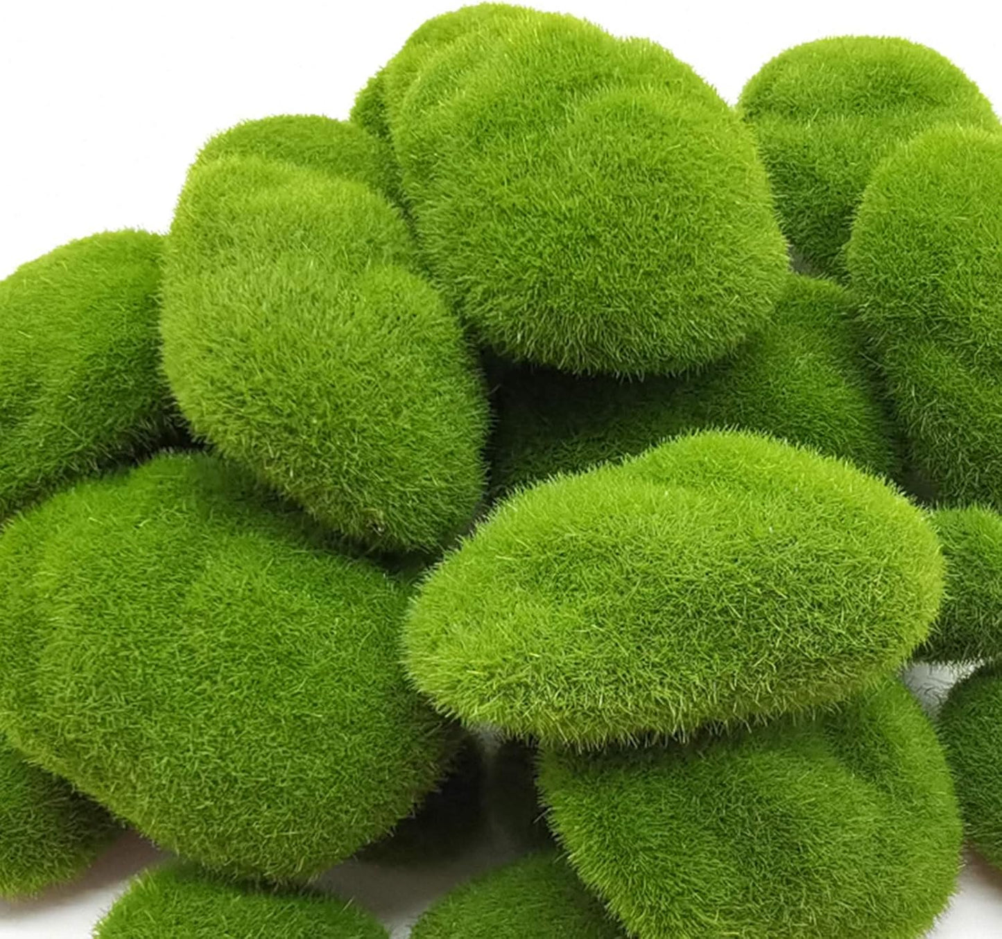 30PCS 3 Size Artificial Moss Rocks Decorative, Green Moss Balls,Moss Stones, Green Moss Covered Stones, Fake Moss Decor for Floral Arrangements, Fairy Gardens and Crafting