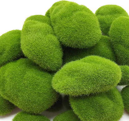 30PCS 3 Size Artificial Moss Rocks Decorative, Green Moss Balls,Moss Stones, Green Moss Covered Stones, Fake Moss Decor for Floral Arrangements, Fairy Gardens and Crafting