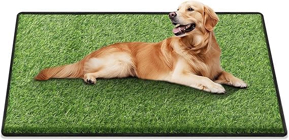 Artificial Grass for Dogs Potty, Reusable Pet Training Mat for Home and Travel, Washable Hemmed Edge Grass Pee Pad with Drainage Holes, Easy to Clean (31x51inch)