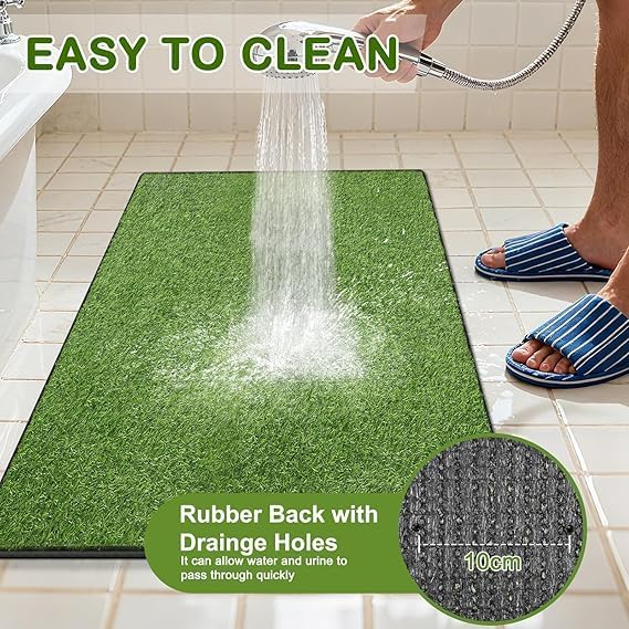 Artificial Grass for Dogs Potty, Reusable Pet Training Mat for Home and Travel, Washable Hemmed Edge Grass Pee Pad with Drainage Holes, Easy to Clean (31x51inch)