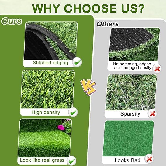 Artificial Grass for Dogs Potty, Reusable Pet Training Mat for Home and Travel, Washable Hemmed Edge Grass Pee Pad with Drainage Holes, Easy to Clean (31x51inch)