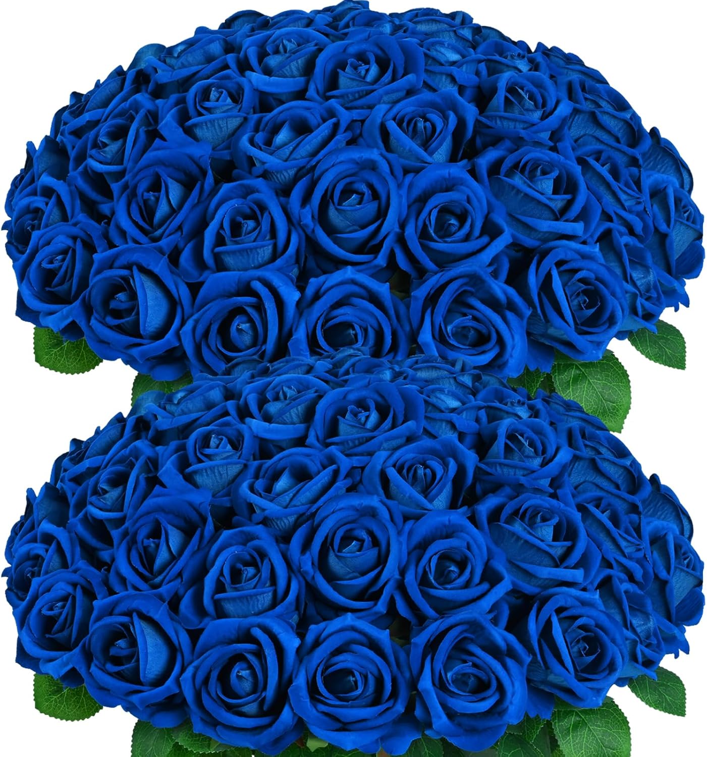 50 Pcs Red Roses Artificial Flowers, Real Touch Velvet Roses Bouquet Fake Flowers Bulk, Artificial Roses with Long Stems for Birthday Gift Women Mom DIY Bridal Wedding Centerpiece Decorations