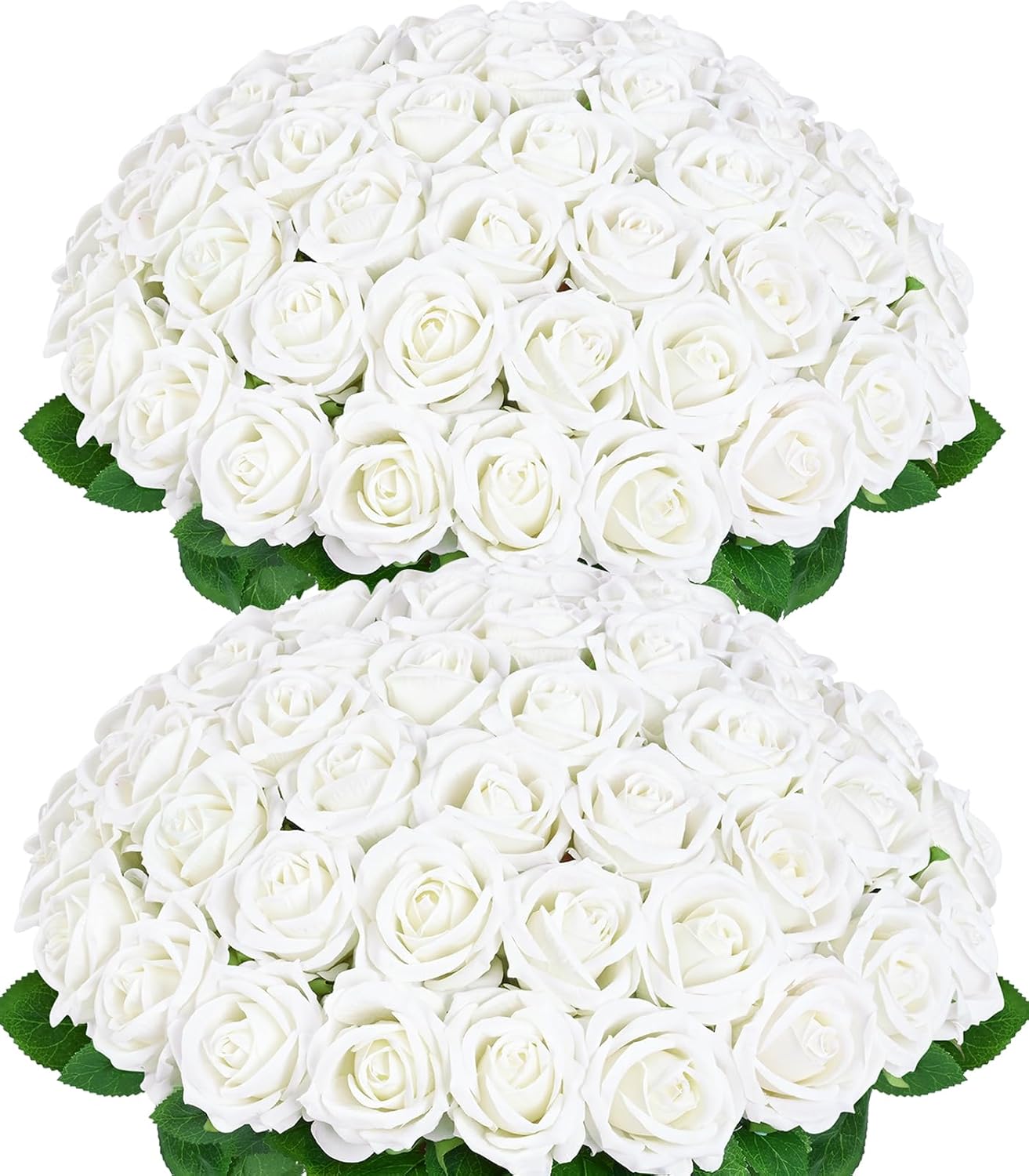 50 Pcs Red Roses Artificial Flowers, Real Touch Velvet Roses Bouquet Fake Flowers Bulk, Artificial Roses with Long Stems for Birthday Gift Women Mom DIY Bridal Wedding Centerpiece Decorations
