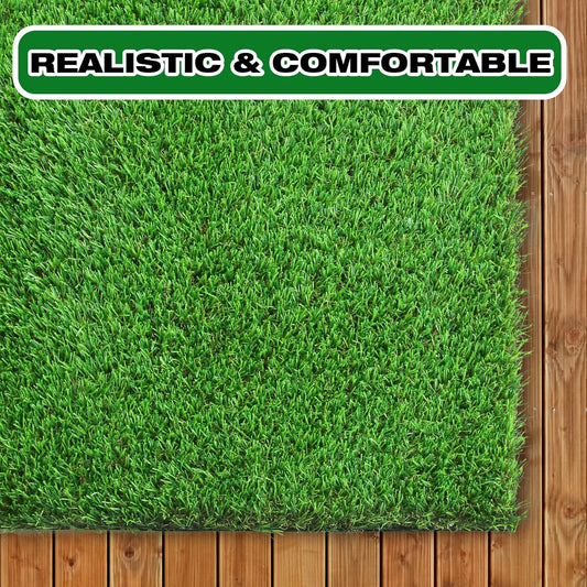 2FTX6FT Artificial Grass Runner Rug - Thick Outdoor Realistic Pets Friendly Fake Grass Pads for Dogs Potty Patio Balcony, 1" Pile Height