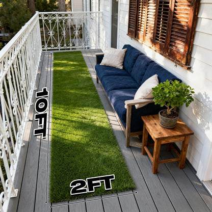 2FTX6FT Artificial Grass Runner Rug - Thick Outdoor Realistic Pets Friendly Fake Grass Pads for Dogs Potty Patio Balcony, 1" Pile Height