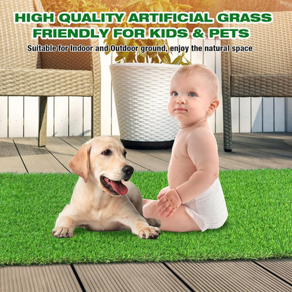 2FTX6FT Artificial Grass Runner Rug - Thick Outdoor Realistic Pets Friendly Fake Grass Pads for Dogs Potty Patio Balcony, 1" Pile Height