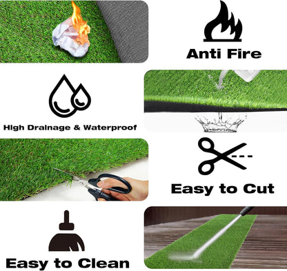 2FTX6FT Artificial Grass Runner Rug - Thick Outdoor Realistic Pets Friendly Fake Grass Pads for Dogs Potty Patio Balcony, 1" Pile Height