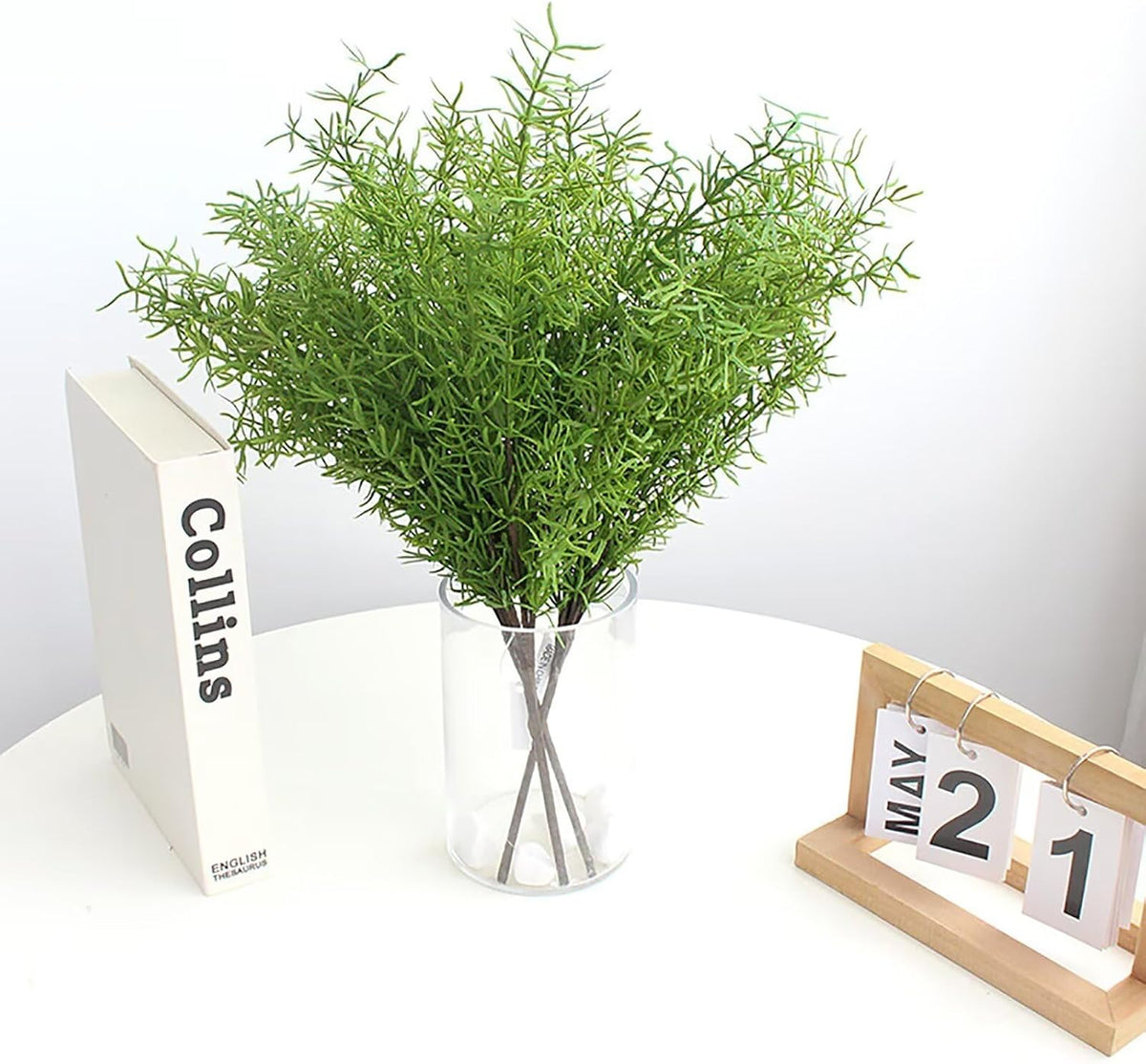 3Bundles Artificial Rosemary Stems Fake Greenery Plants Bushes Shrubs Green Faux Rosemary Branches Spring Plants for for Farmhouse Garden Porch Patio Indoor Outdoor Home Decor