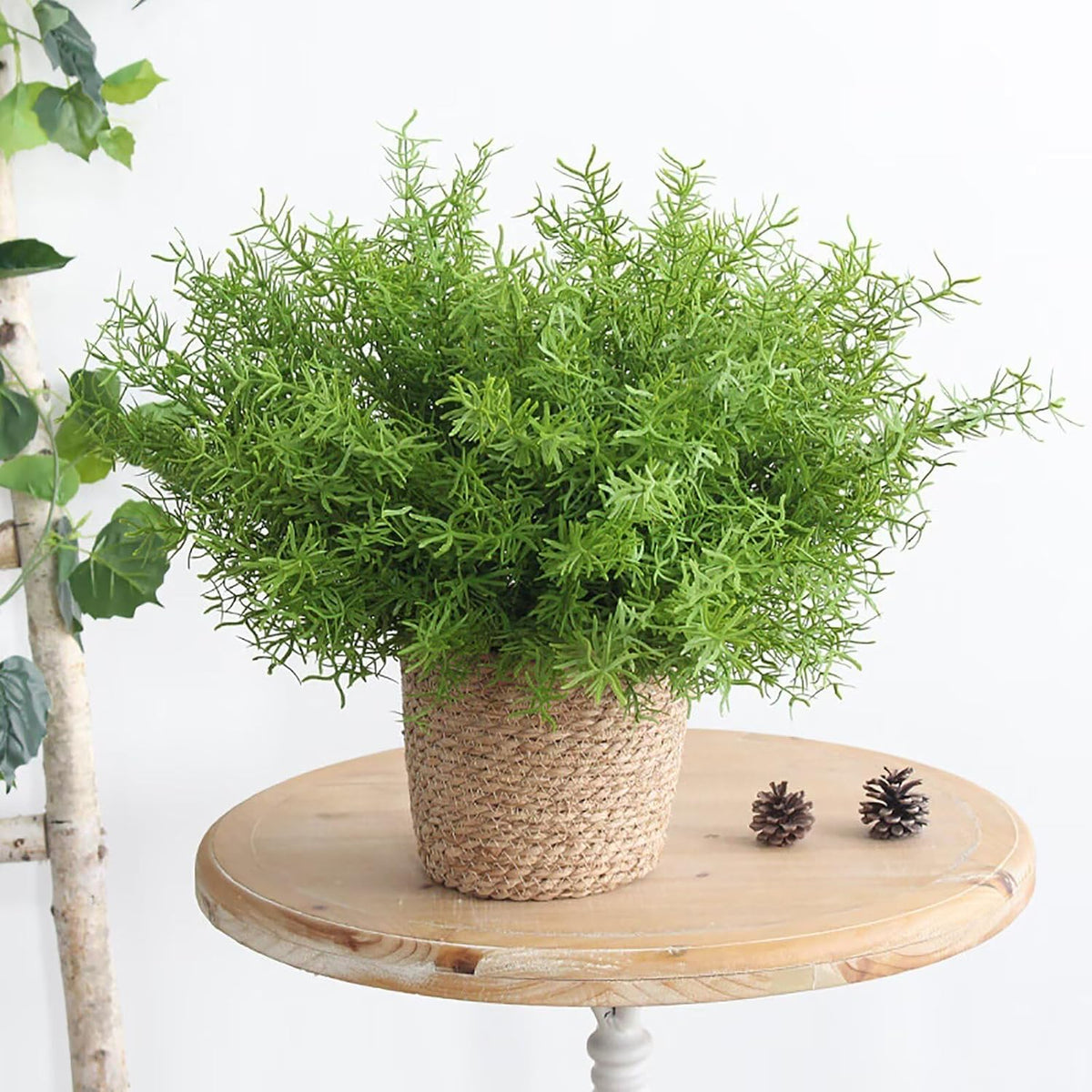 3Bundles Artificial Rosemary Stems Fake Greenery Plants Bushes Shrubs Green Faux Rosemary Branches Spring Plants for for Farmhouse Garden Porch Patio Indoor Outdoor Home Decor