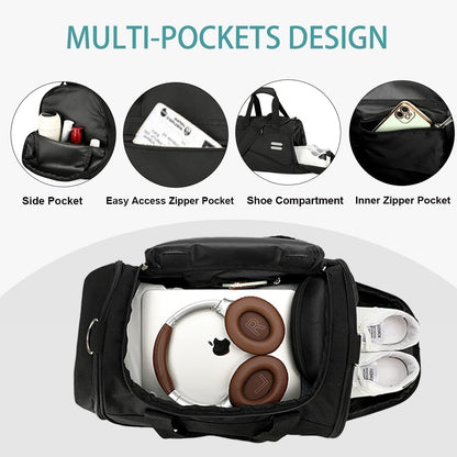 Gym Bag for Men & Women - 35L Duffel Bag with Shoe Compartment, Weekender Water Resistant Sports Duffle Bag for Travel, Fitness & Workouts, Medium