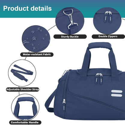 Gym Bag for Men & Women - 35L Duffel Bag with Shoe Compartment, Weekender Water Resistant Sports Duffle Bag for Travel, Fitness & Workouts, Medium