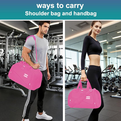 Gym Bag for Men & Women - 35L Duffel Bag with Shoe Compartment, Weekender Water Resistant Sports Duffle Bag for Travel, Fitness & Workouts, Medium