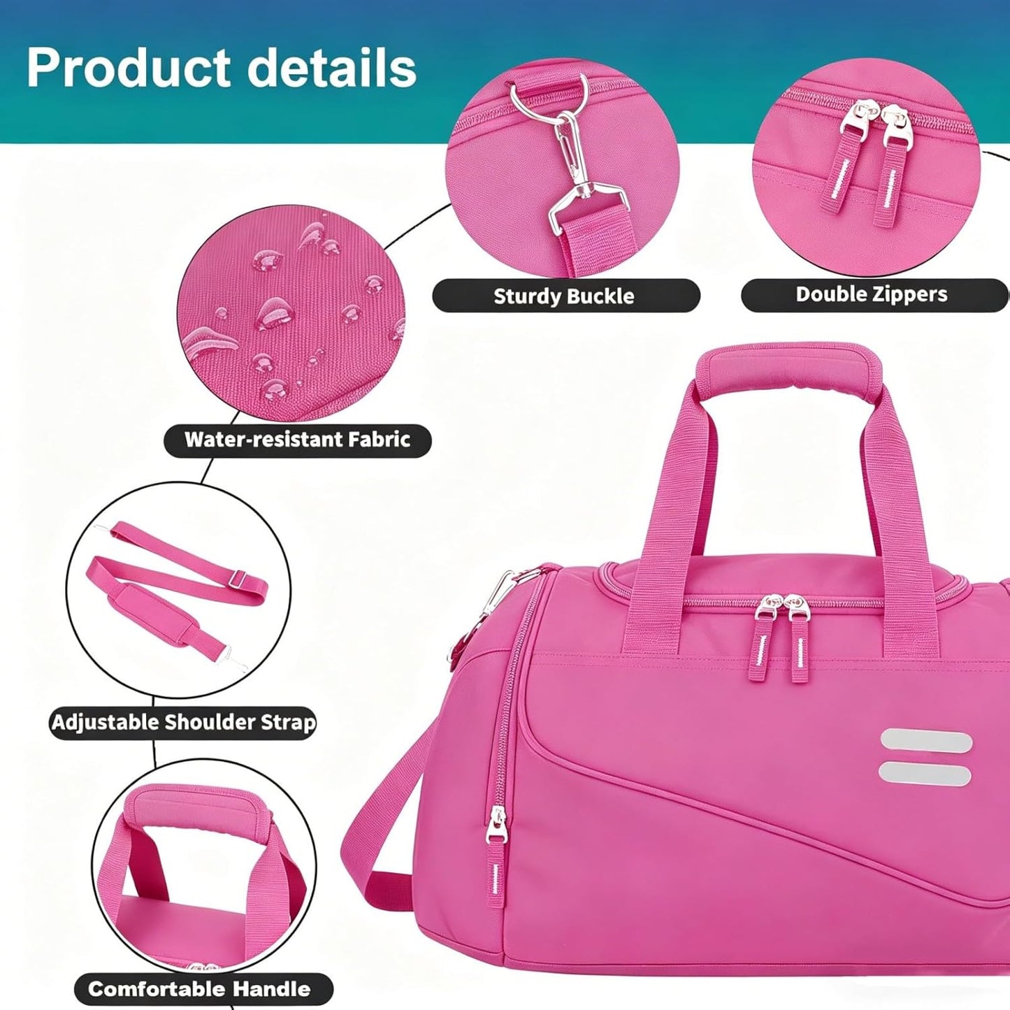 Gym Bag for Men & Women - 35L Duffel Bag with Shoe Compartment, Weekender Water Resistant Sports Duffle Bag for Travel, Fitness & Workouts, Medium