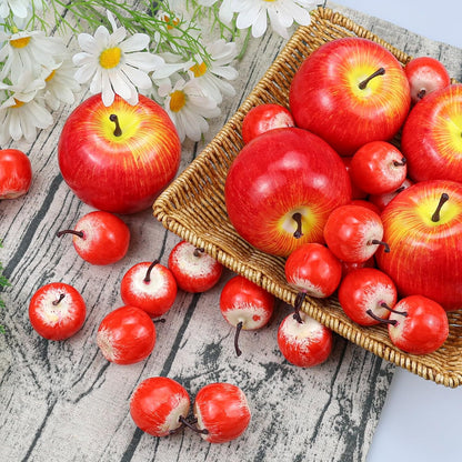 30 Pcs Artificial Red Apples, Fake Red Apples Decorative Fruit Lifelike Faux Apples Decorations Chirstmas, Fake Fruits Apples for Party Home Kitchen Table Basket Decor
