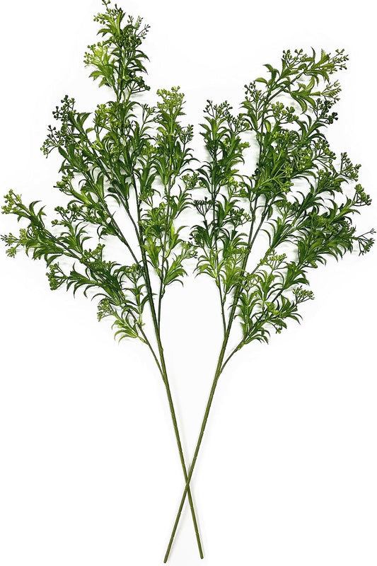 Artificial Plants Fake Plant Simulation Bamboo Leaf Tall 31 Inch, Faux Reed Plastic Leaves Faux Greenery Bushes Flexible Branches Stems for Indoor Outdoor Decor Wedding Party DIY Decoration - 2 Pack - Colors B