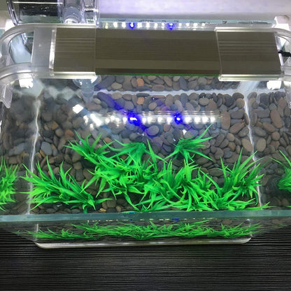 Aquarium Plant Fish Tank Decoration 20 Pieces Small/1" Tall Plastic Artificial Plant Goldfish Hidden Mini Grass Set (Green-C)