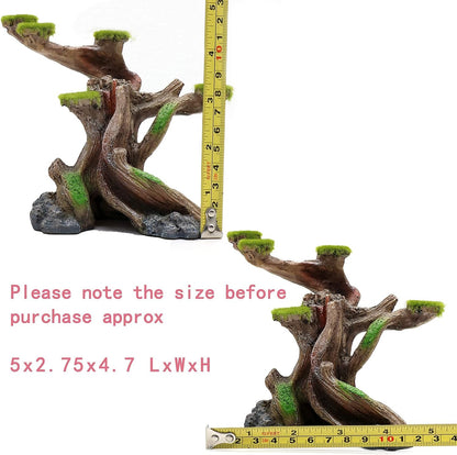 Reptile Decor Aquarium Decorations Artificial Moss Resin Fish Tank Rocks Simulation Hollow Tree Leopard Gecko Trunk Accessories Aquarium View（Medium）