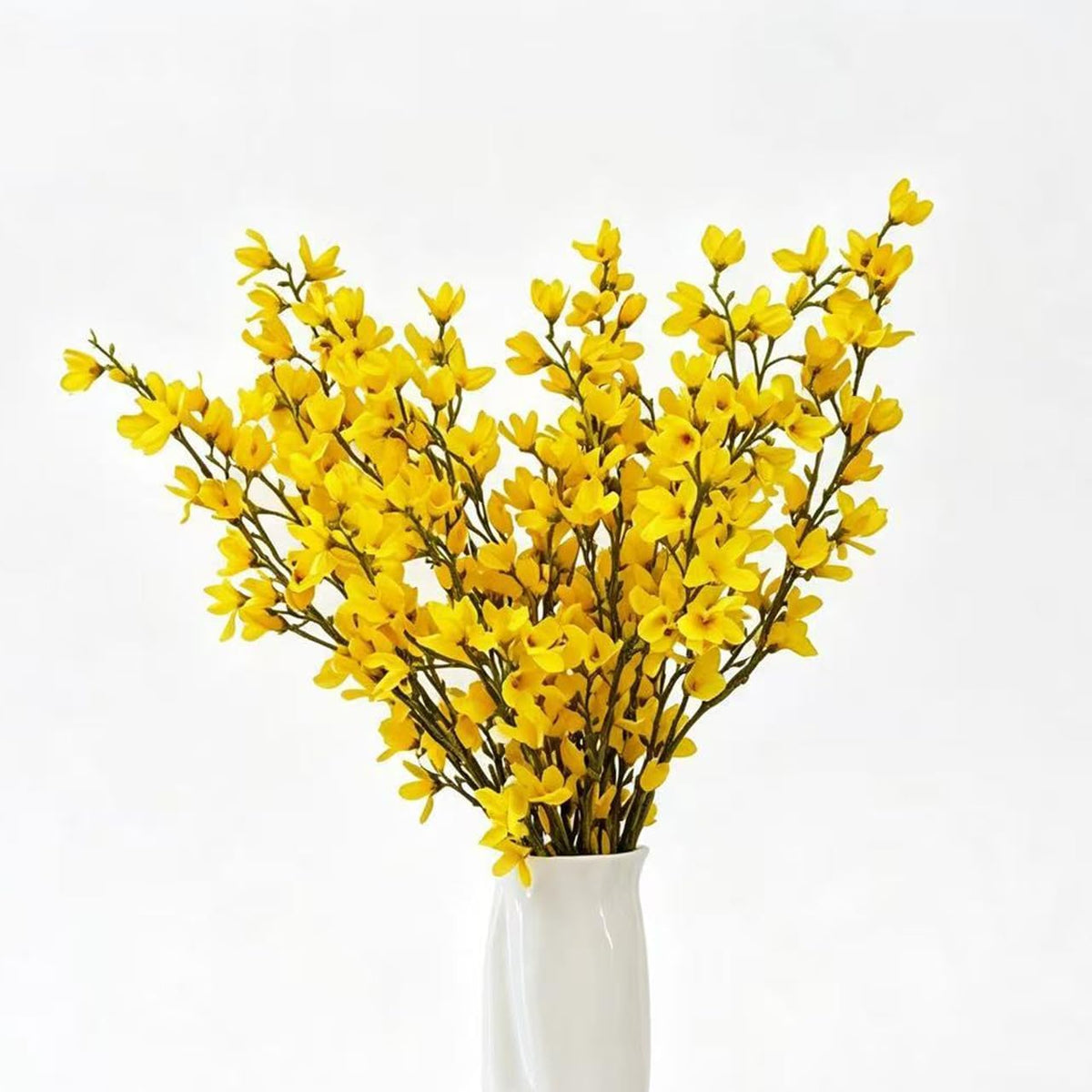 Artificial Forsythia Branches, 6 Pcs Fake Faux Long Stem Flowers Yellow Silk Flowers for Wedding Home Decor Mother's Day, Spring Floral Arrangement for Centerpiece, 38 Inches
