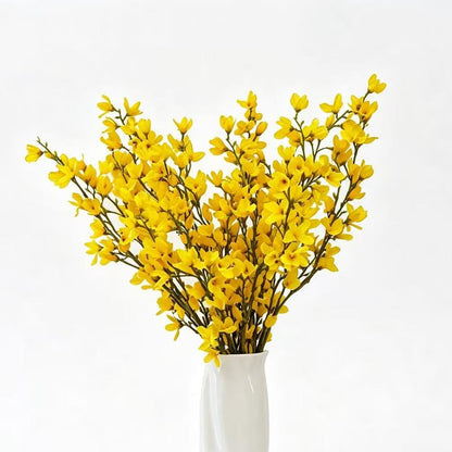 Artificial Forsythia Branches, 6 Pcs Fake Faux Long Stem Flowers Yellow Silk Flowers for Wedding Home Decor Mother's Day, Spring Floral Arrangement for Centerpiece, 38 Inches