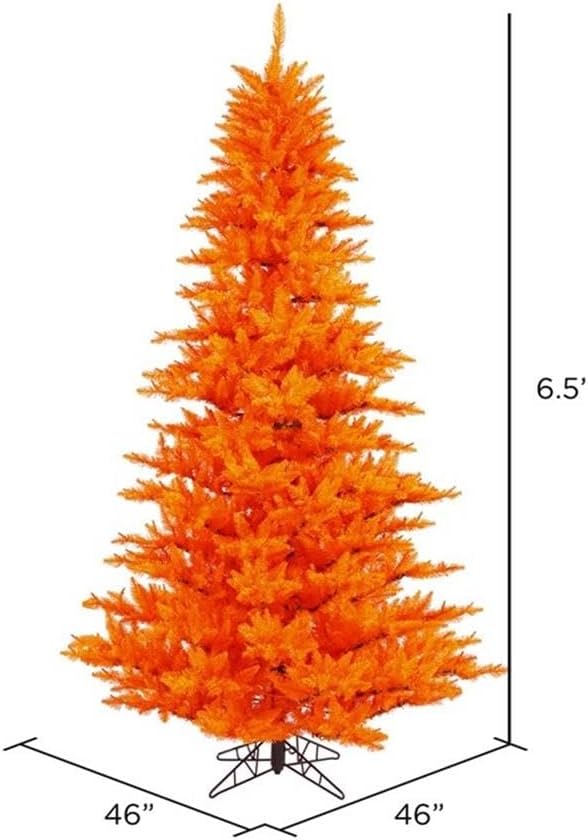 5.5' Orange Fir Slim Artificial Christmas Tree, Unlit - Faux Fir Christmas Tree - Seasonal Indoor Home Decor