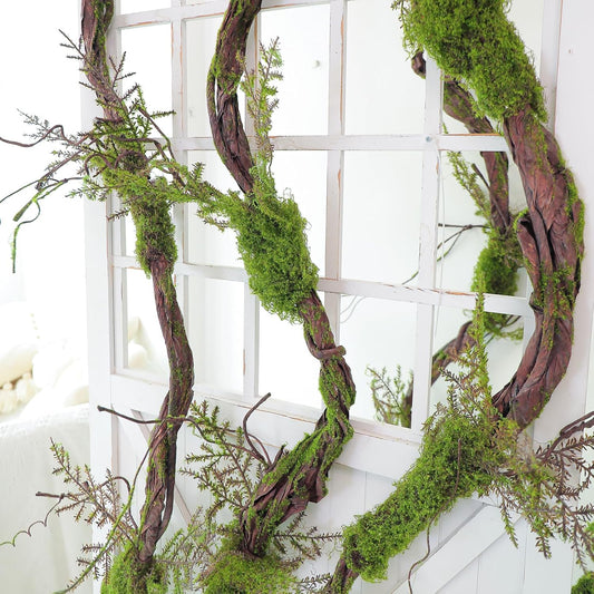 78.9"Large Faux Tree Trunk Hanging Moss Vines Garland Wall Forest Halloween | Bendable Artificial Craft Tall Tree Branches Grape for Haunted Mansion Wedding Arch Room Outdoor Mantel Greenery Decoration