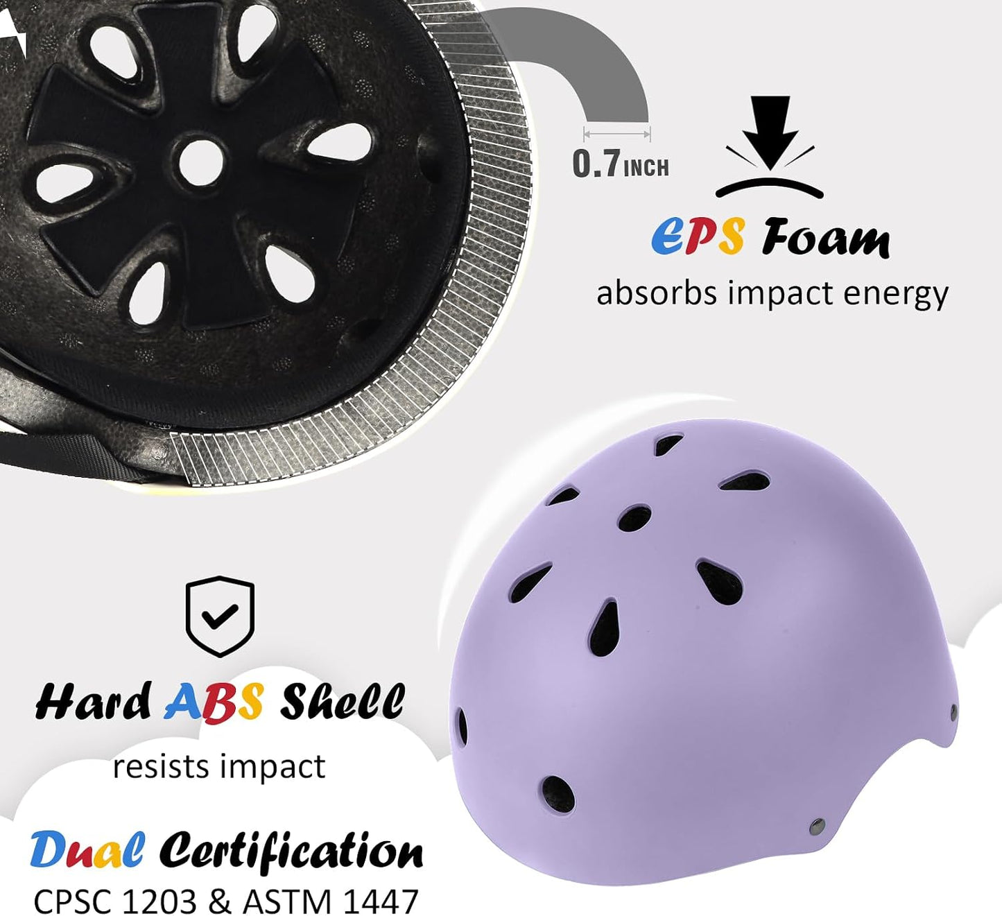 Kids Bike Helmet, Adjustable and Multi-Sport, from Toddler to Youth, 3 Sizes