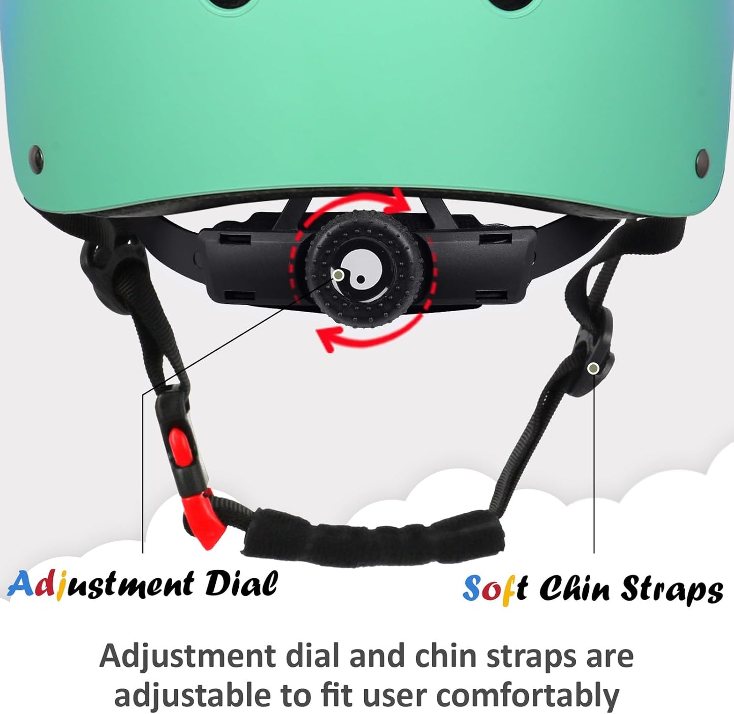 Kids Bike Helmet, Adjustable and Multi-Sport, from Toddler to Youth, 3 Sizes