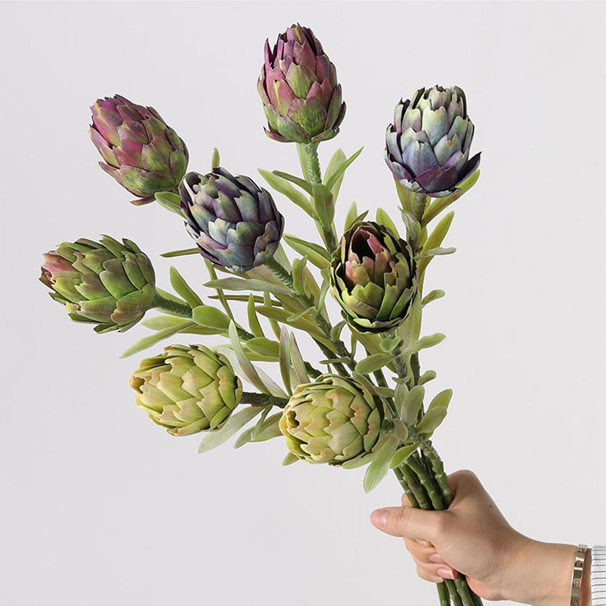 3Pcs 21.7" Artificial King Protea Flowers Fake Protea Cynaroides