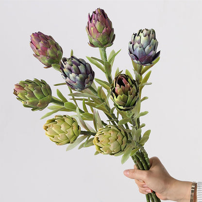 3Pcs 21.7" Artificial King Protea Flowers Fake Protea Cynaroides