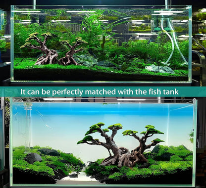 Fish Tank Decor- Bonsai Trees with Faux Moss- Aquarium Rocks Aquascaping- Made of Sandstone, Goldfish Betta Fish Tank Decorations Hides Accessories