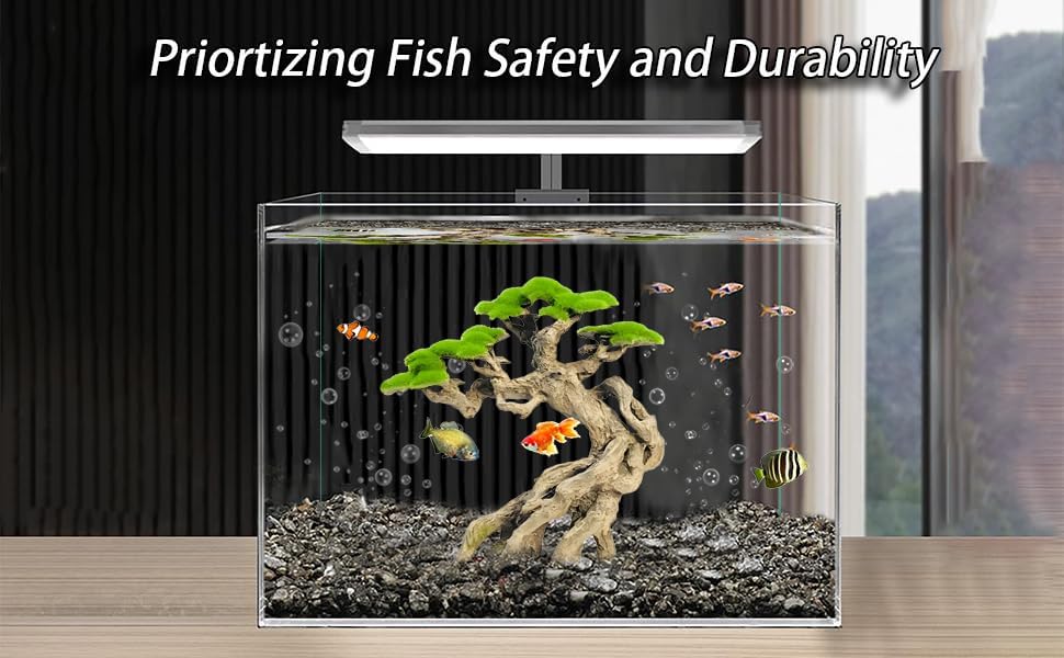 Fish Tank Decor- Bonsai Trees with Faux Moss- Aquarium Rocks Aquascaping- Made of Sandstone, Goldfish Betta Fish Tank Decorations Hides Accessories