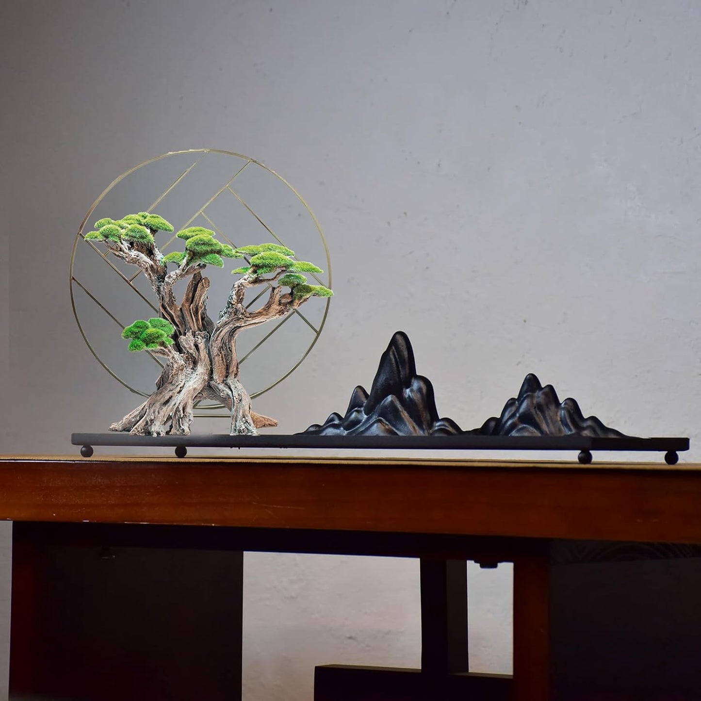 Fish Tank Decor- Bonsai Trees with Faux Moss- Aquarium Rocks Aquascaping- Made of Sandstone, Goldfish Betta Fish Tank Decorations Hides Accessories