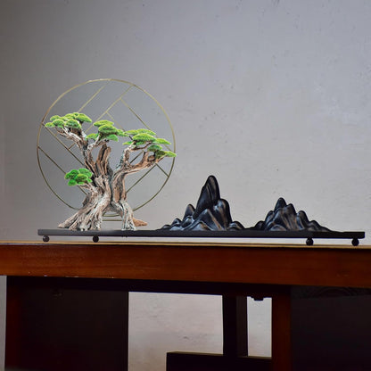 Fish Tank Decor- Bonsai Trees with Faux Moss- Aquarium Rocks Aquascaping- Made of Sandstone, Goldfish Betta Fish Tank Decorations Hides Accessories