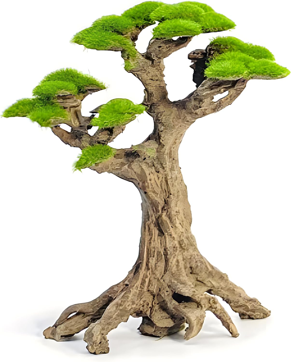 Fish Tank Decor- Bonsai Trees with Faux Moss- Aquarium Rocks Aquascaping- Made of Sandstone, Goldfish Betta Fish Tank Decorations Hides Accessories