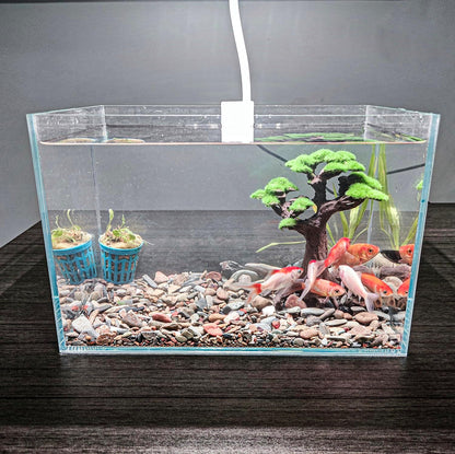 Fish Tank Decor- Bonsai Trees with Faux Moss- Aquarium Rocks Aquascaping- Made of Sandstone, Goldfish Betta Fish Tank Decorations Hides Accessories