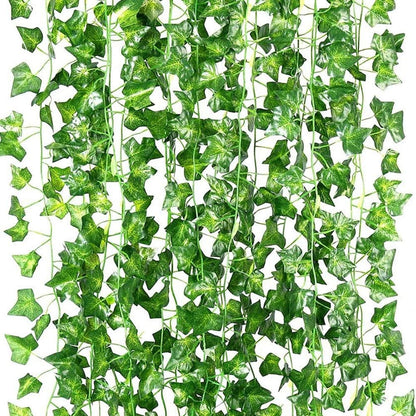 84 feet Artificial Vines Greenery Garland Fake Hanging Leaves Faux Foliage Plants for Wedding Party Garden Home Kitchen Office Wall Decorations (Scindapsus/12 Strands)