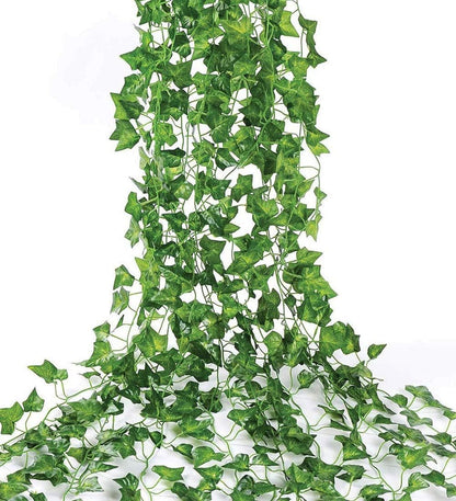 84 feet Artificial Vines Greenery Garland Fake Hanging Leaves Faux Foliage Plants for Wedding Party Garden Home Kitchen Office Wall Decorations (Scindapsus/12 Strands)