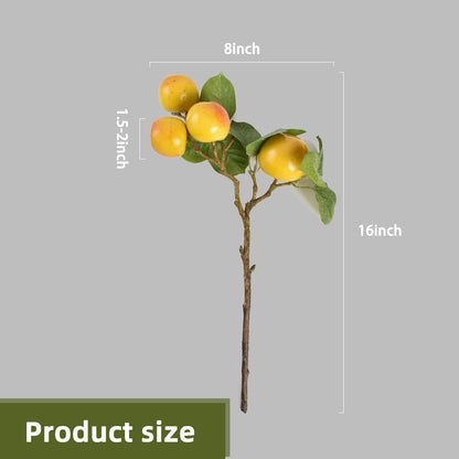 Artificial Fruit Branches Artificial Apple Highly Simulation Lifelike Model for Vase Home Party Decoration (2pcs Apple Branches)