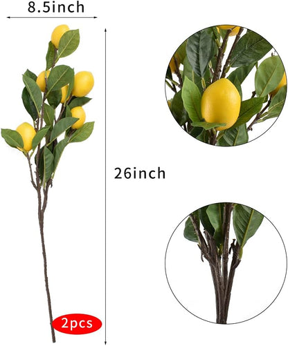 Artificial Fruit Branches Artificial Apple Highly Simulation Lifelike Model for Vase Home Party Decoration (2pcs Apple Branches)