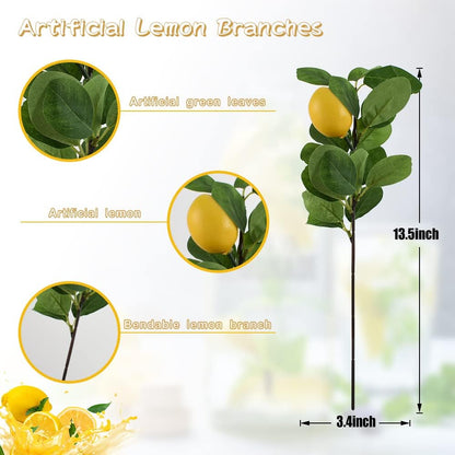 Artificial Fruit Branches Artificial Apple Highly Simulation Lifelike Model for Vase Home Party Decoration (2pcs Apple Branches)