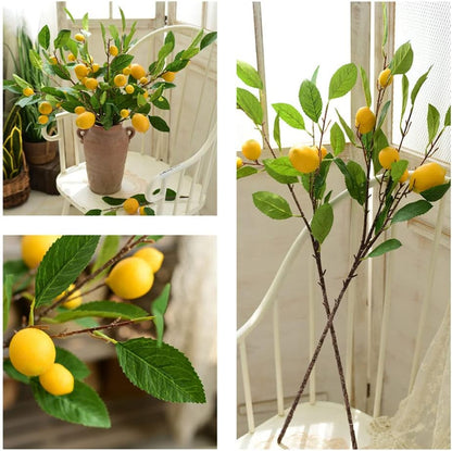 Artificial Fruit Branches Artificial Apple Highly Simulation Lifelike Model for Vase Home Party Decoration (2pcs Apple Branches)