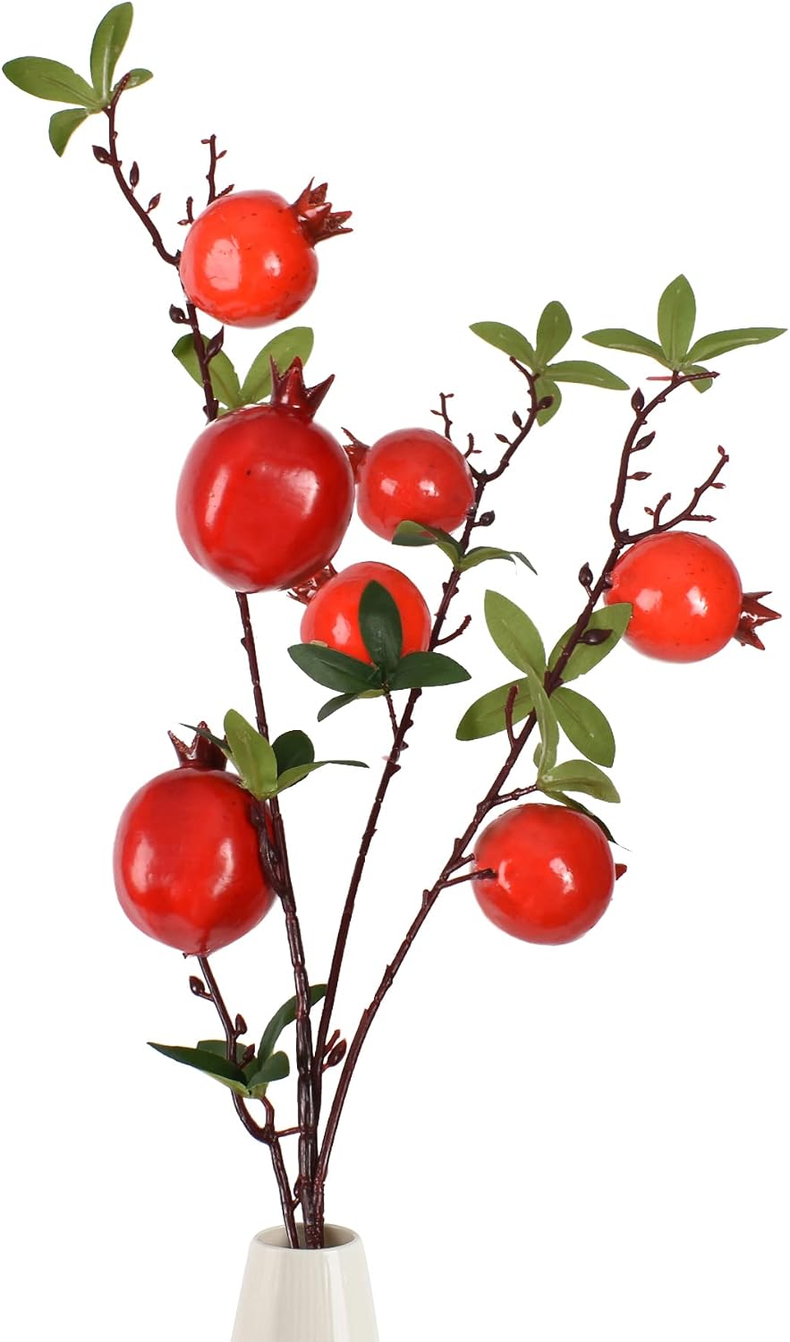 Artificial Fruit Branches Artificial Apple Highly Simulation Lifelike Model for Vase Home Party Decoration (2pcs Apple Branches)
