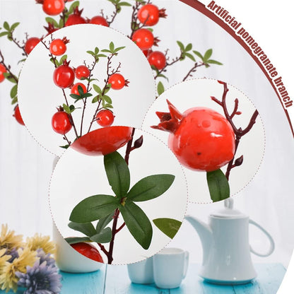 Artificial Fruit Branches Artificial Apple Highly Simulation Lifelike Model for Vase Home Party Decoration (2pcs Apple Branches)