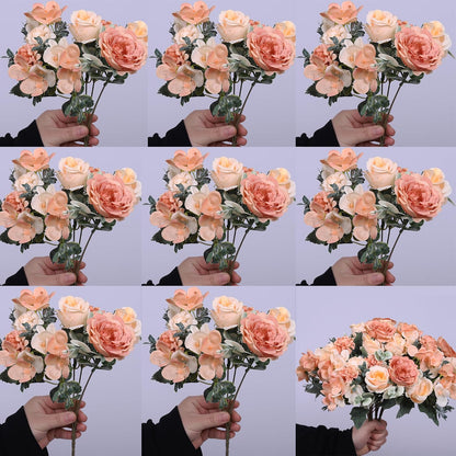 8 Pack Artificial Pink Peonies Flowers Bouquet for Centerpieces | Premium Silk Artificial Pink Peonies Bouquet, 8 Stems, Pink White, Bendable, for Table Centerpieces Wedding Home Decor