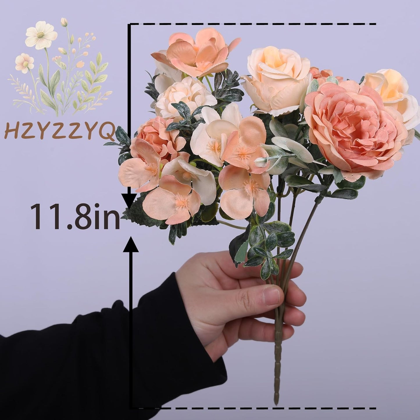 8 Pack Artificial Pink Peonies Flowers Bouquet for Centerpieces | Premium Silk Artificial Pink Peonies Bouquet, 8 Stems, Pink White, Bendable, for Table Centerpieces Wedding Home Decor