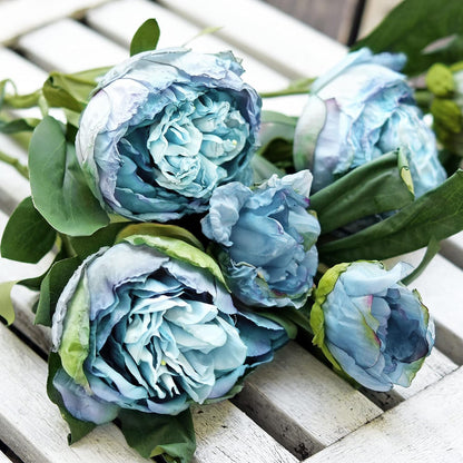 Artificial Peony Bouquet, Pink, Beige & Green Silk Flowers for Wedding Centerpieces, Bridal Bouquets & Home Decor – Spring Waltz